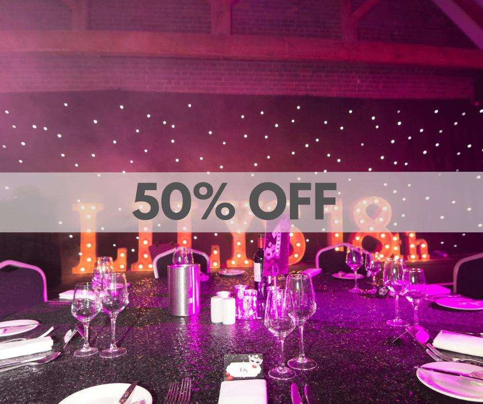 50% OFF PRIVATE CELEBRATIONS